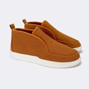 Lusso Cloud Cino Mid-Waffle Slip-On Sneakers M8/W10 Chestnut Tan Comfort Saks